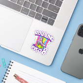 Sticker Rolling Into 8 Years Old Funny 8th Birthday Gift G (Ordinateur portable avec iPhone)