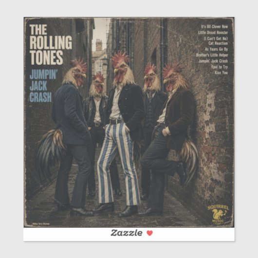 Sticker Rolling Tones : une parodie (Feuille)
