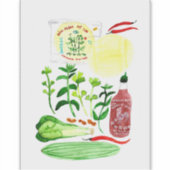 Sticker Rolls de papier de riz vietnamien Recette Aquarell (Devant)