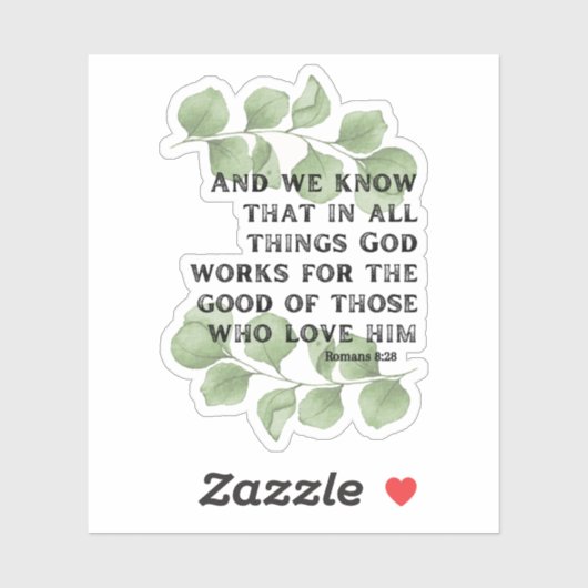 Sticker Romains 8:28 (Feuille)