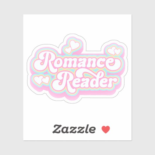Sticker Romance Reader Pastel Retro Book Lover Citation (Feuille)