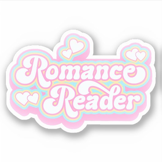 Sticker Romance Reader Pastel Retro Book Lover Citation (Devant)