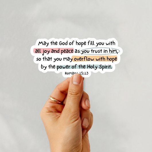 Sticker Romans 15:13 God of Hope