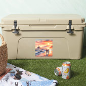 Sticker Romantic Coastal Sunset Lighthouse Walk (Glacière)