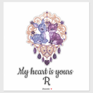 Sticker Romantic Crystal Animals Custom Couple