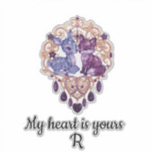Sticker Romantic Crystal Animals Custom Couple (Devant)