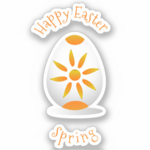 Sticker Romantic Happy Easter Minimalist dessin animé joli