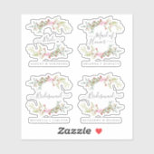 Sticker Romantic Wreath in Pink for Bride and Bridesmaids (Feuille)