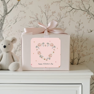 Sticker romantique de Saint-Valentin avec coeur fl