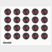 Sticker romantique éditable Valentine Coeur Rose (Feuille)