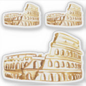 Sticker Rome Colisée Italie Aquarelle (Devant)