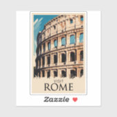 Sticker Rome Italie Colisée Illustration Voyage Art (Feuille)