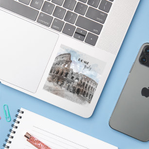 Sticker Rome Italie Colisée Voyage Art Vintage