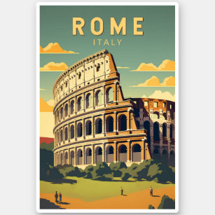 Sticker Rome Italie Colisée Voyage Art Vintage