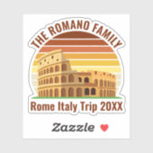 Sticker Rome Italie Famille Voyage Colisée Sunset Keepsaké (Feuille)