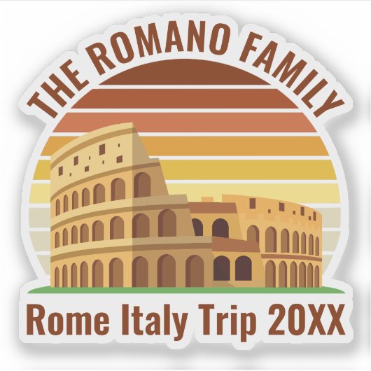 Sticker Rome Italie Famille Voyage Colisée Sunset Keepsaké (Devant)