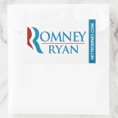 Sticker Romney Ryan Logo Rectangle blanc (Sac)