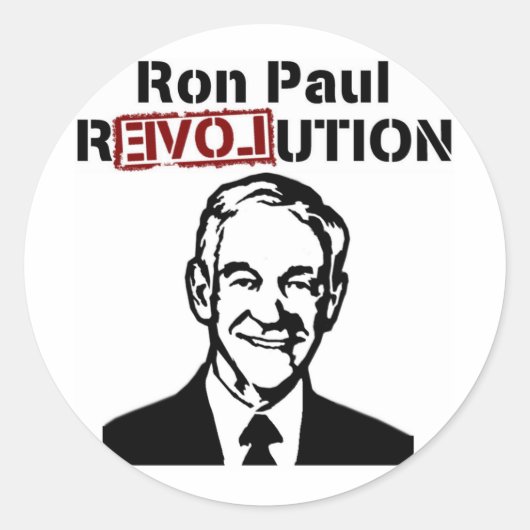 Sticker Ron Paul Revolution Round (Devant)
