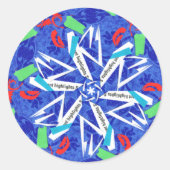 Sticker Rond С flocons de neige (Devant)