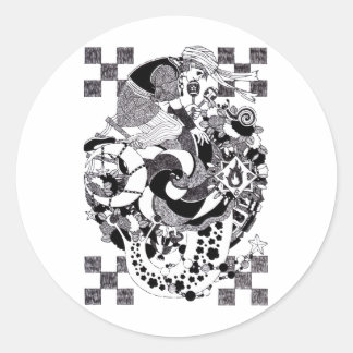 Sticker Rond カタツムリの夕べ（An evening of snails）