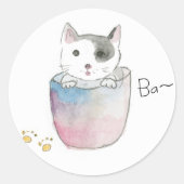 STICKER ROND 子猫のご挨拶 (Devant)