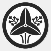 STICKER ROND 家紋「丸に立ち沢瀉」 (Devant)