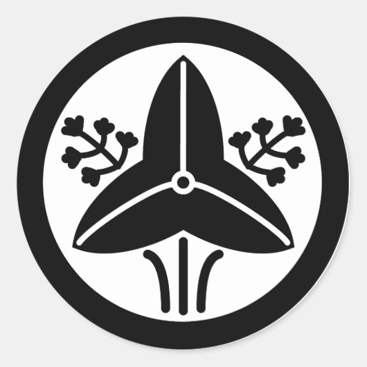 STICKER ROND 家紋「丸に立ち沢瀉」 (Devant)