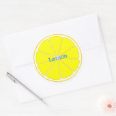 STICKER ROND 文字 カスタム レモン ラウンドシール (Enveloppe)