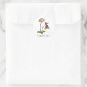 Sticker Rond 金魚と蓮　カラー　Black logo ver. (Sac)