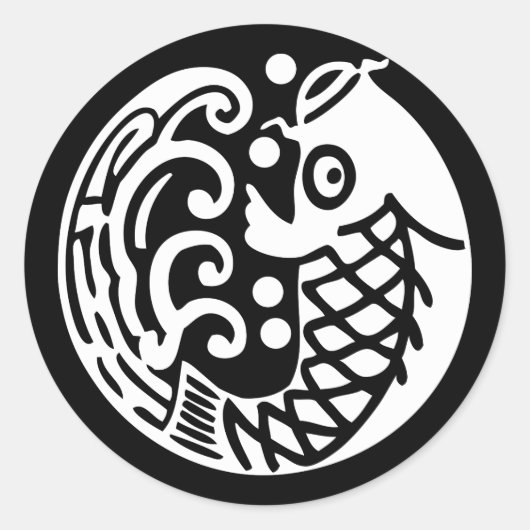 STICKER ROND 鯉に波 (Devant)