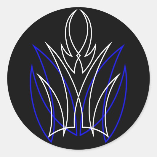 Sticker Rond 0001 Pinstripe Azul-Blanco (Devant)