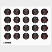 Sticker Rond 0001 Pinstripe Rouge et Blanc (Feuille)