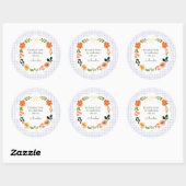 Sticker Rond 005 Iris Lavande Gingham Baby Shower (Feuille)