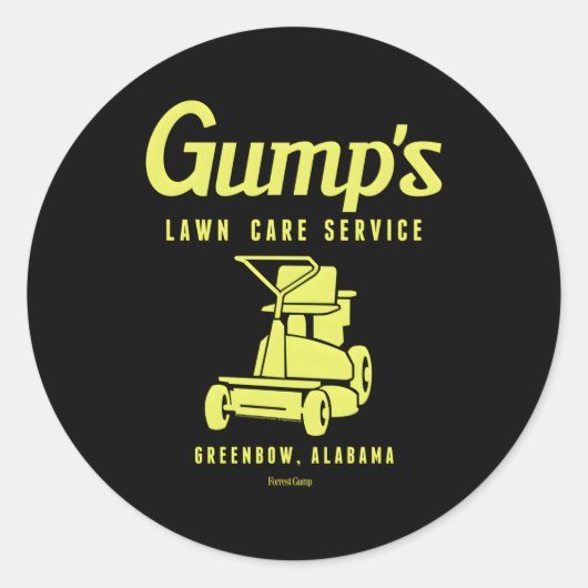 Sticker Rond 088371 Forrest Gump Lawn Care Service (Devant)