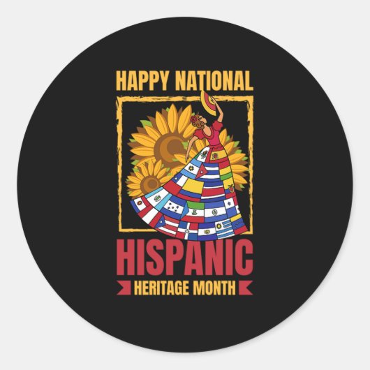 Sticker Rond 08.Patrimoine national hispanique Mois tous les pa (Devant)