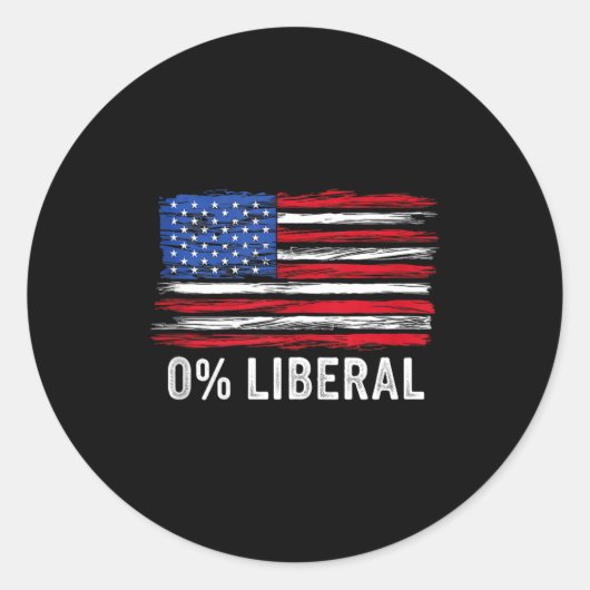 Sticker Rond 0% Liberal Zero Percent Anti Liberal Republican Ta (Devant)