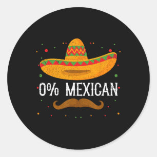 Sticker Rond 0% Mexicain Cinco De Mayo Sombrero Parti Mexicain