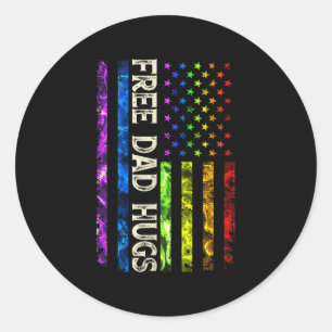 Sticker Rond 0y5 Papa Gratuit Accroche Amérique Drapeau Lgbt Ga