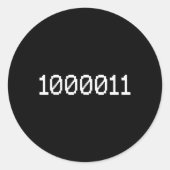 Sticker Rond 1000011 Binary Code For 67 Funny Tech Meme Compute (Devant)