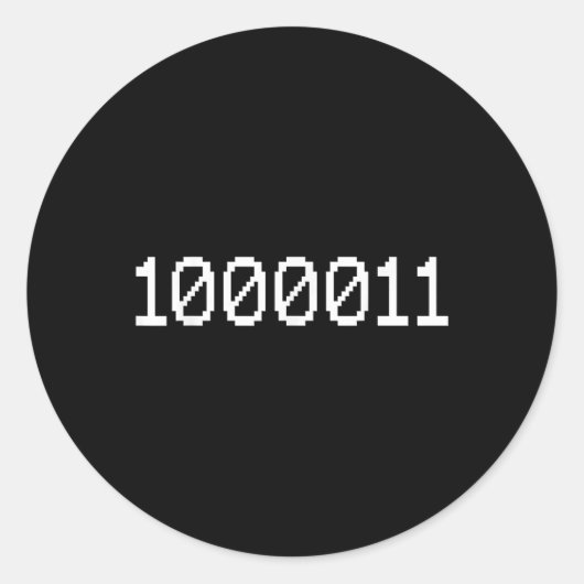 Sticker Rond 1000011 Binary Code For 67 Funny Tech Meme Compute (Devant)