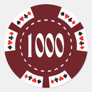 Sticker Rond $1000. Jetons de poker