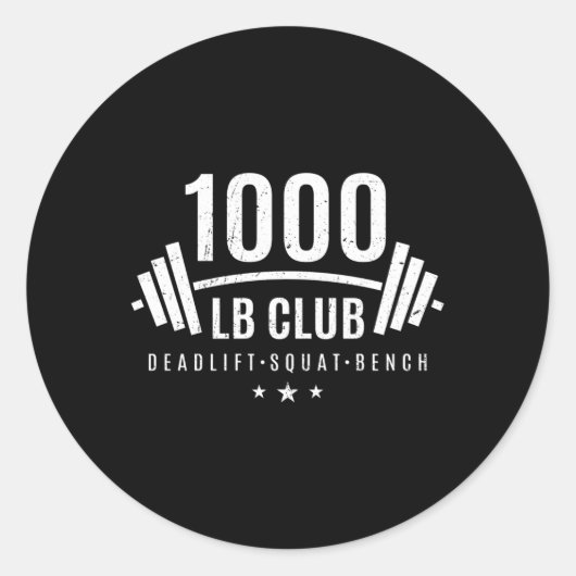 Sticker Rond 1000 Lb De Poids Club Pour Bodybuilders (Devant)