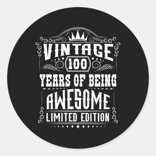 Sticker Rond 100 Ans D'Être Impressionnant (Devant)
