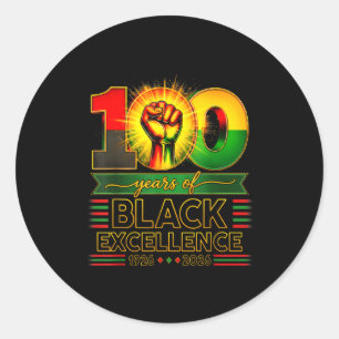 Sticker Rond 100 ans d'excellence noire centenaire noir