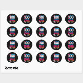 Sticker Rond 100 Days Of School Baseball Drip Bat 100th Day Of  (Feuille)