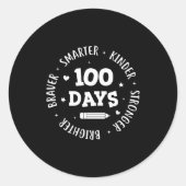 Sticker Rond 100 Days Of School Teacher 100th Day Of School Sma (Devant)