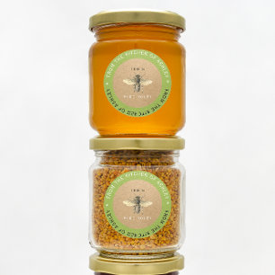 Sticker Rond 100 % de miel fait maison Cuisine de miel Bio Bee