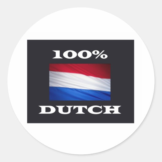 Sticker Rond 100 % dUTCH (Devant)
