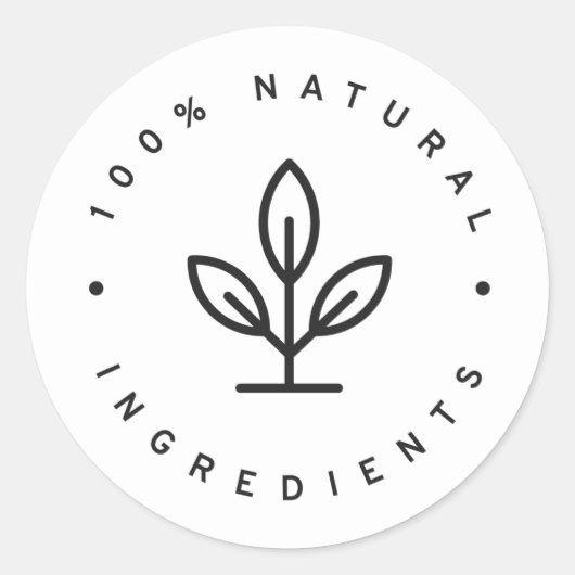Sticker Rond 100% ingrédients naturels (Devant)