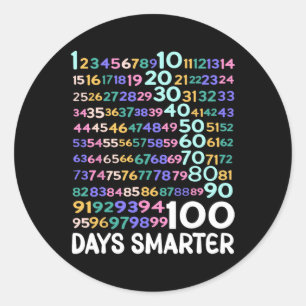 Sticker Rond 100 Jour De L'École Numéros De Mathématiques Ensei